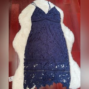 Navy ASTR the label lace midi dress